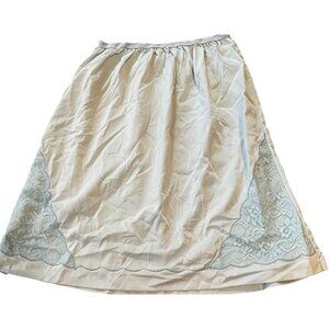 Vintage Light Blue Mini Slip with Lace Accents Size Small